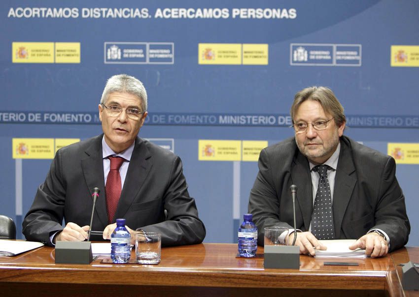 Isaías Táboas y Manel Villalante en la presentación del anteproyecto de la LOTT en el Ministerio de Fomento