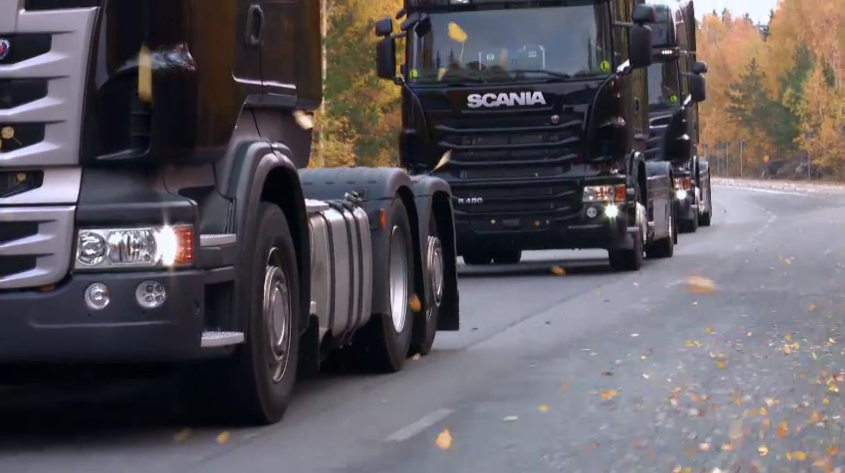 Scania ensaya el concepto Platooning