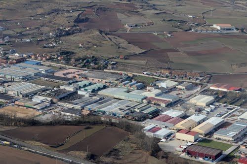 Vista aérea del polígono industrial de La Vega, en Briviesca