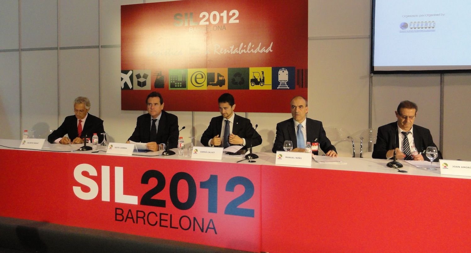 Manuel Niño durante su intervención en la jornada sobre el ferrocarril en el SIL 2012
