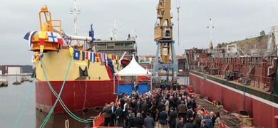 Astilleros Murueta bendice la draga de última generación Jean Ango