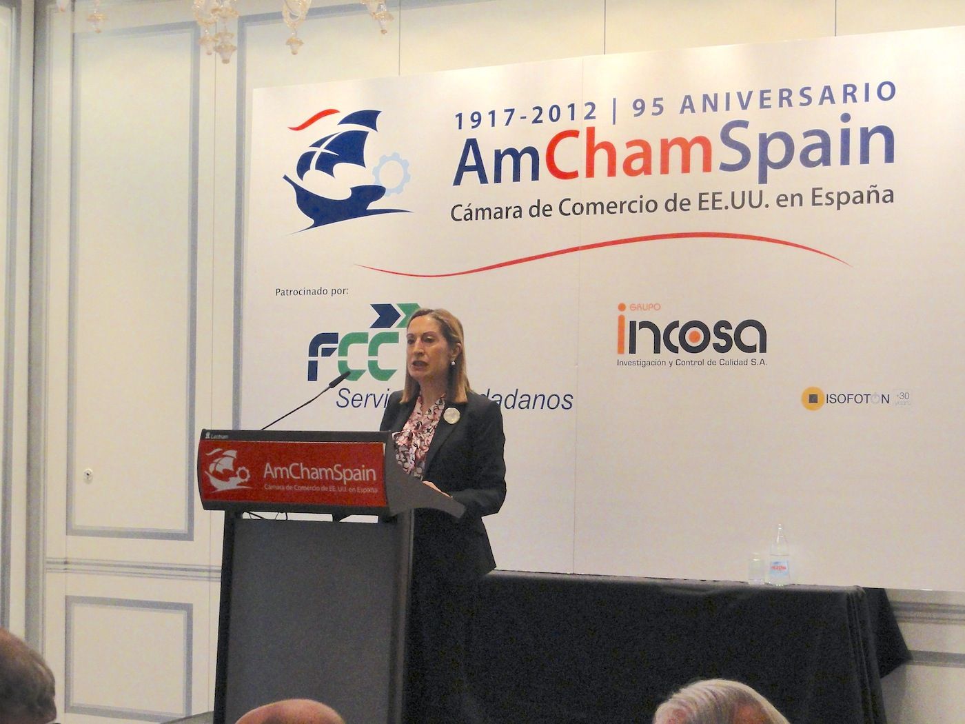 Ana Pastor en el encuentro sobre competitividad organizado por la Camara de Comercio de Estados Unidos en España.