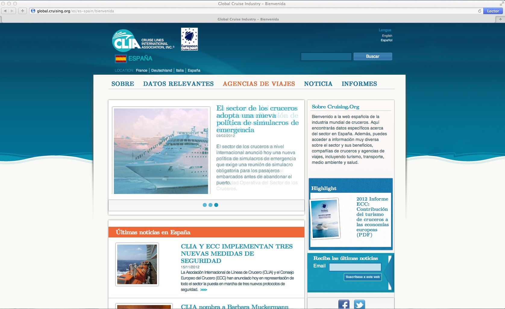 La industria mundial de los cruceros estrena web informativa