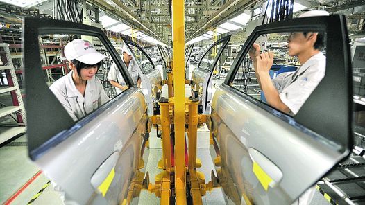 Fabrica de automoviles en la Republica popular China