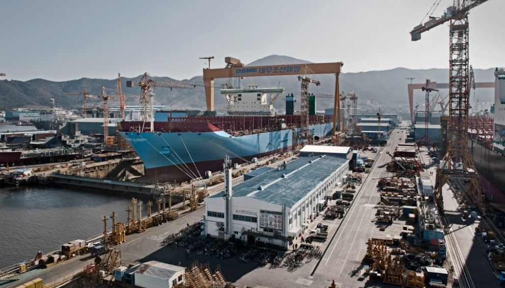 Construccion del nuevo portacontenedores Triple E para Maersk Line
