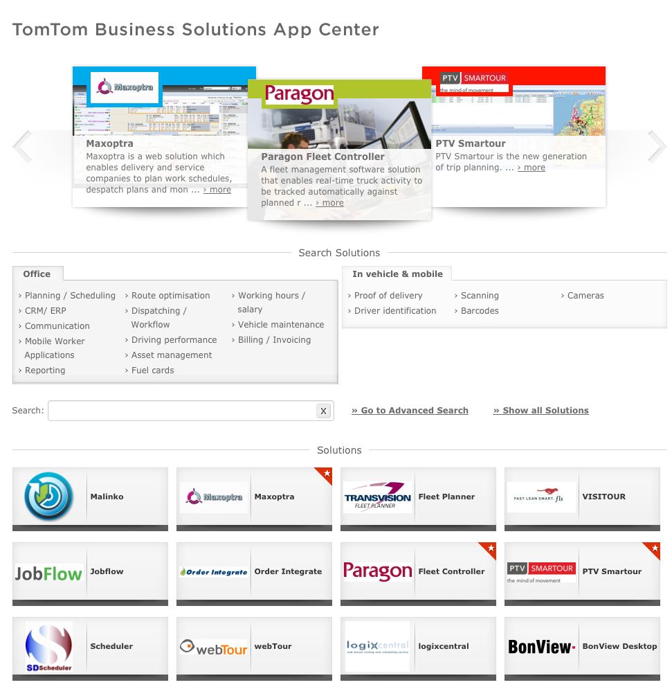 TomTom Business Solutions App Center