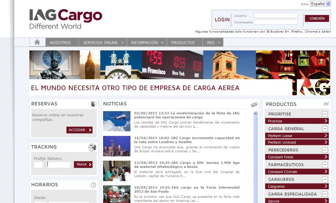 Pagina web iagcargo