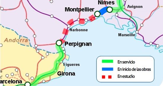 plano corredor mediterraneo barcelona-francia