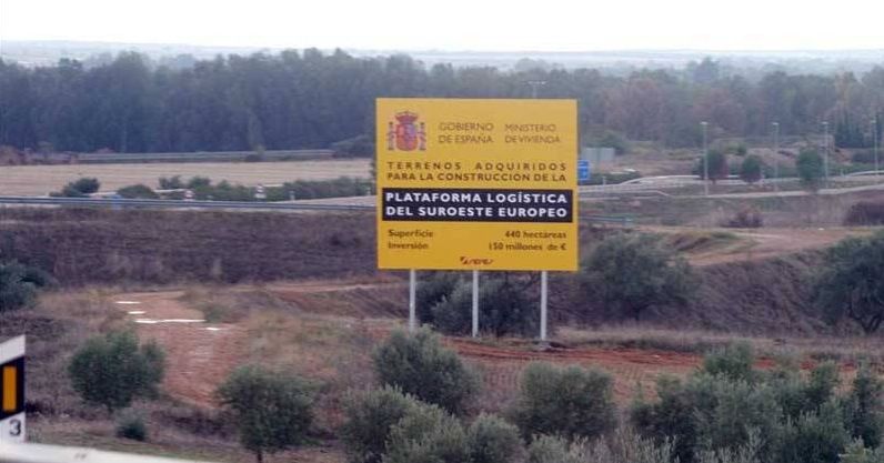 terrenos reservados para la plataforma logistica de Badajoz