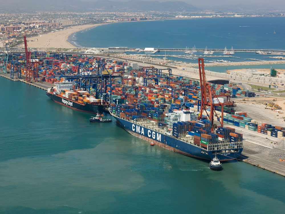 terminal de contenedores de Noatum en el puerto de Valencia