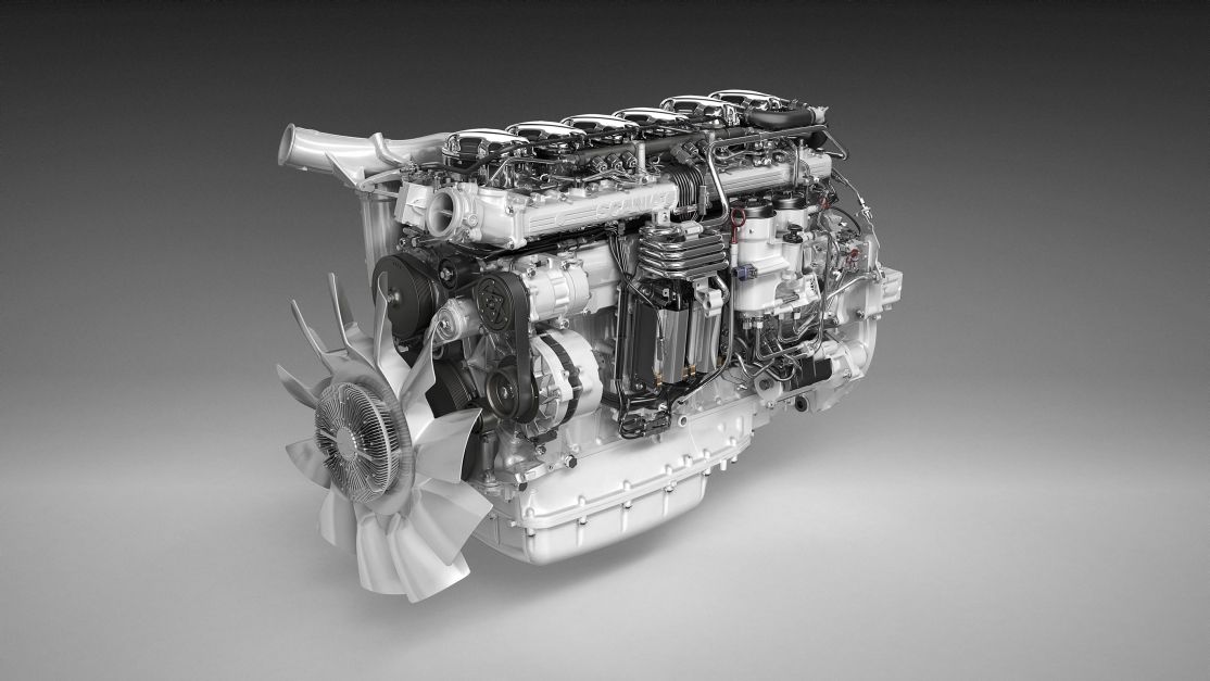Motor Scania de 13 litros 410 CV Euro 6 con SCR