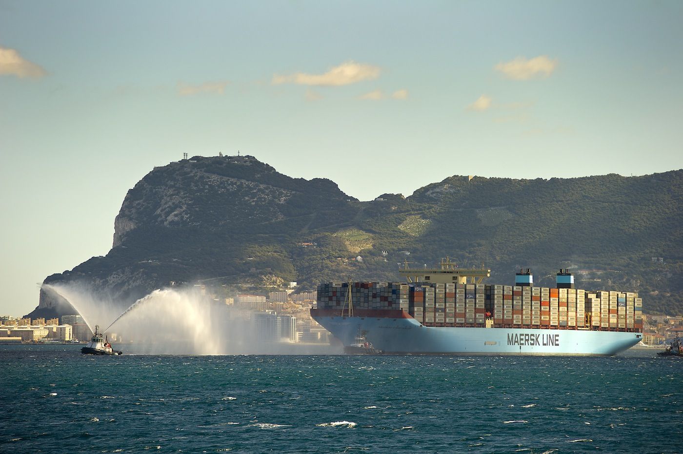 El Maersk Mc-Kinney Moller en su primera escala en Algeciras