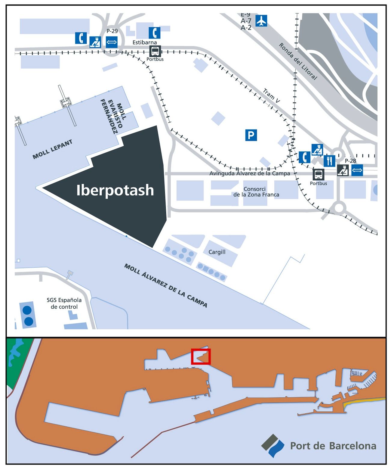Plano nueva terminal de Iberpotash en el puerto de Barcelona