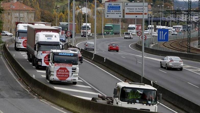 Movilizaciones del sector del transporte por carretera en Galicia