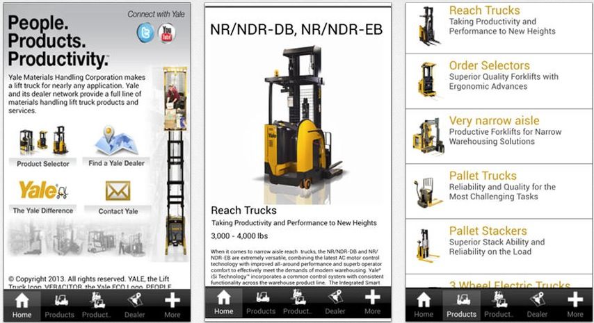 Yale Lift Trucks la nueva app de carretillas elevadoras