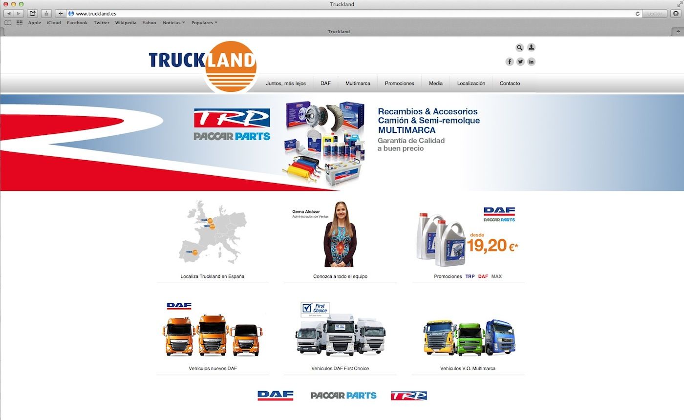 nueva pagina web de Truckland en español