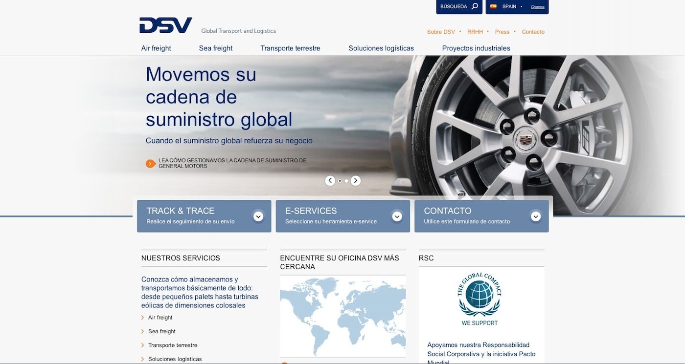 Nueva web corporativa de DSV