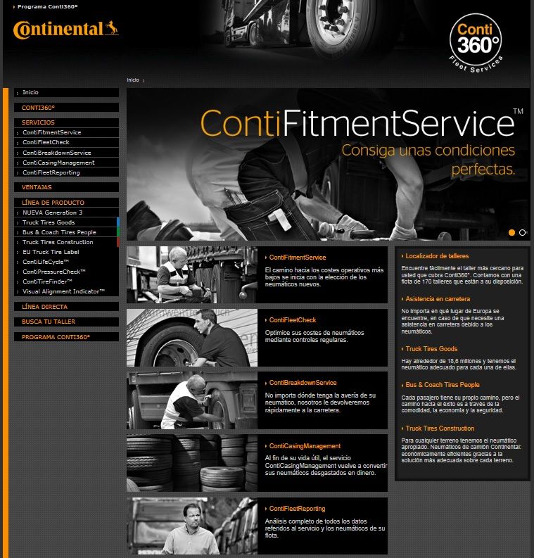 Nueva Web de continental del servicio Conti 360º