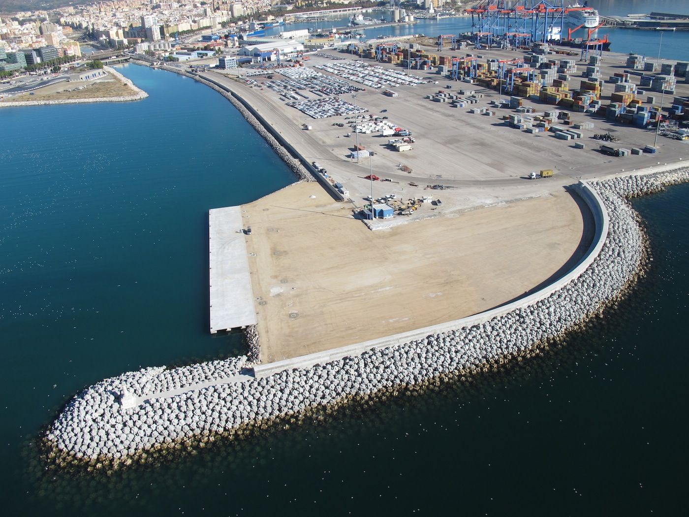 Muelle de San Andrés, en el puerto de Málaga, tras finalizar las obras.