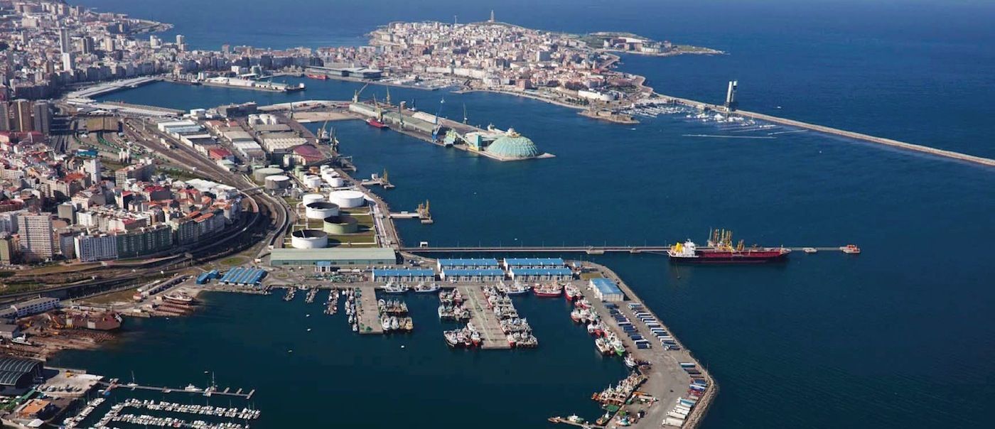 Vista aérea del puerto de La Coruña