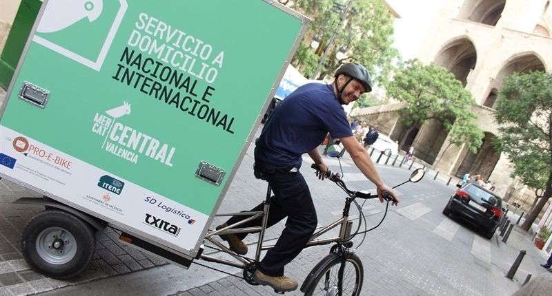 Servicio a domicilio Proebike del mercado central de Valencia