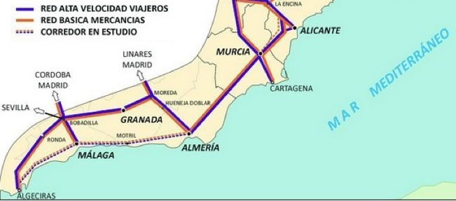 Corredor Mediterráneo a su paso por Andalucia