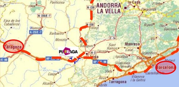 Ubicacion de la plataforma logistica de fraga