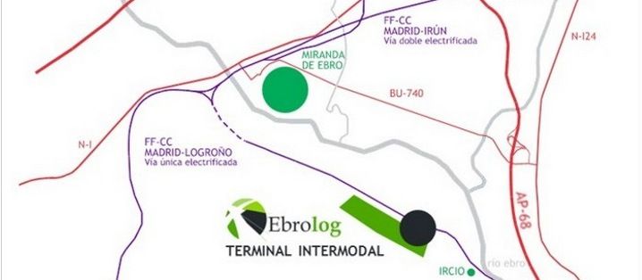 Ubicación del futuro Centro Logístico Miranda de Ebro