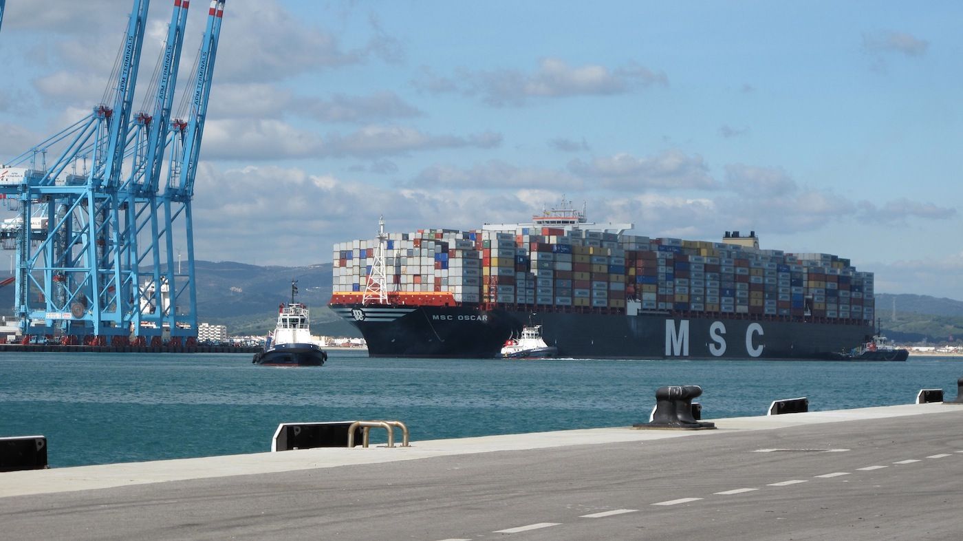 El MSC Oscar entrando en el puerto de Algeciras