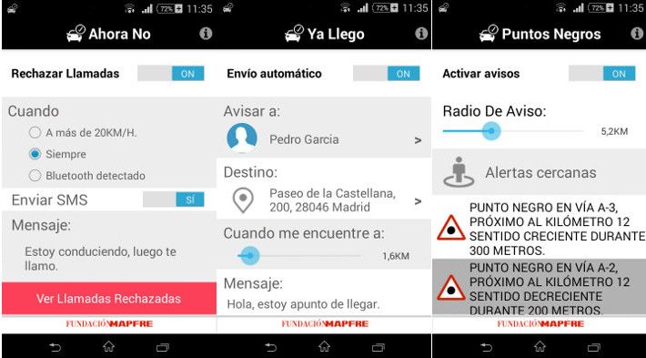 Aplicación para Android 'Drivemesafe' de la Fundación Mapfre