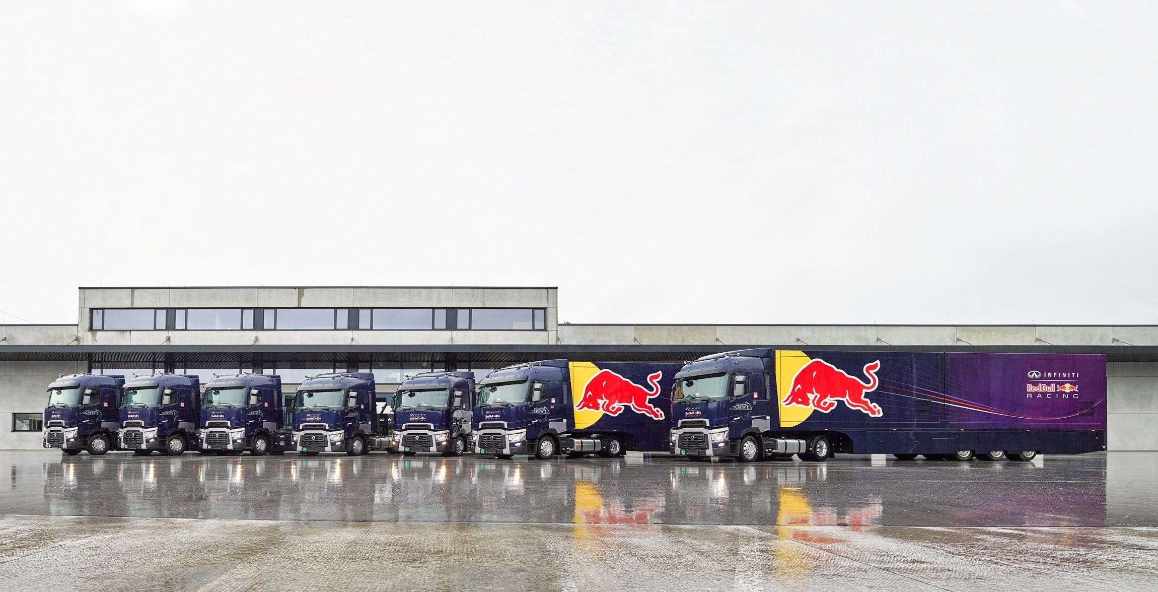 Red Bull utiliza siete camiones de Renault Trucks para trasladar su equipo de F1 en Europa