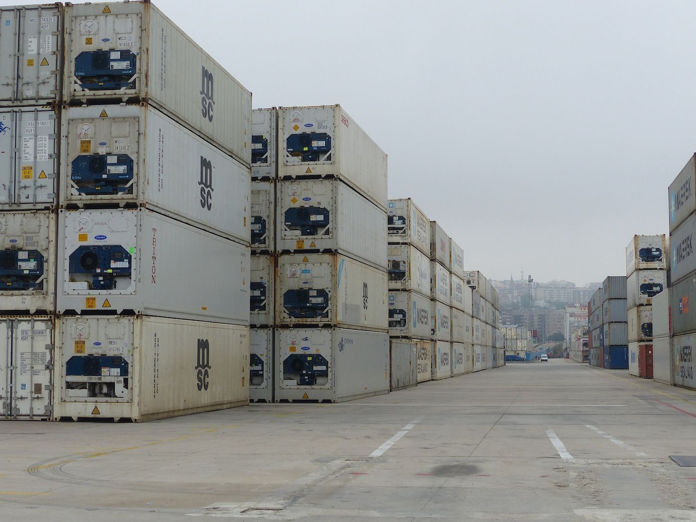 Contenedores reefer en Termavi en el puerto de Vigo
