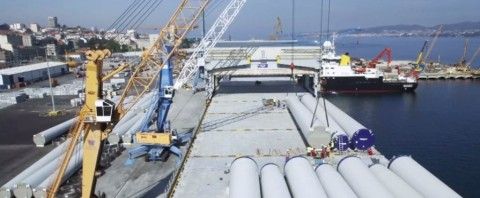 Carga portuaria de elementos de generación eólica