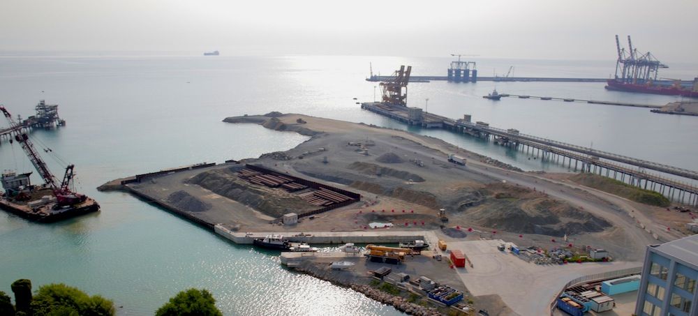Obras en la nueva terminal de APM Terminals en el puerto de Savona