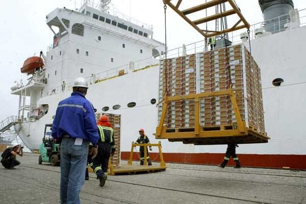 Crece la exportación de productos hortofruticolas a traves de los puertos