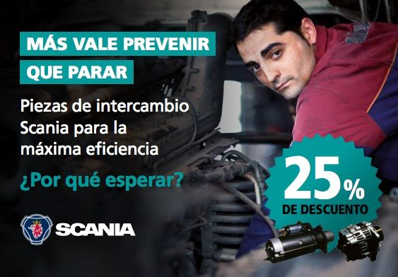 Scania ofrece descuentos en piezas de intercambio