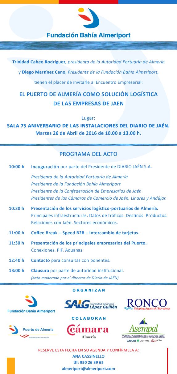 20160426 Programa Presentación Puerto de Almería en Jaén