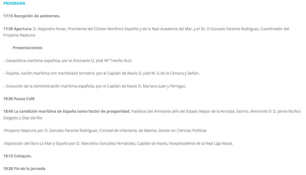 El Proyecto Neptuno se presenta en el nuevo Encuentro con la Mar El Proyecto Neptuno se presenta en el nuevo Encuentro con la Mar