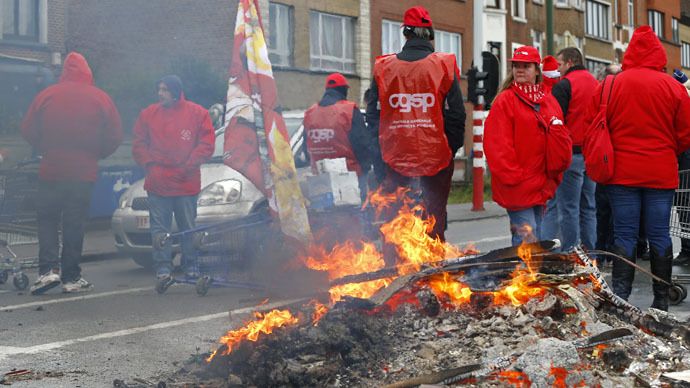 estibadores belgas en huelga