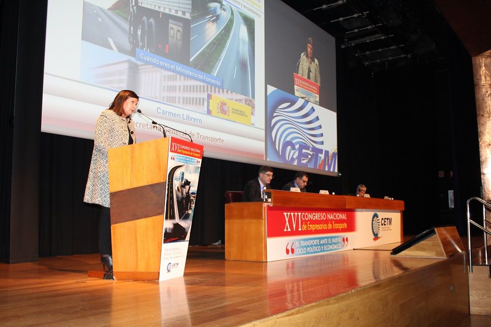 La secretaria general de Transporte, Carmen Librero en el XVI Congreso Nacional de la CETM