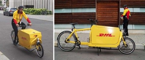 DHL ensaya el reparto urbano con bicicletas adaptadas