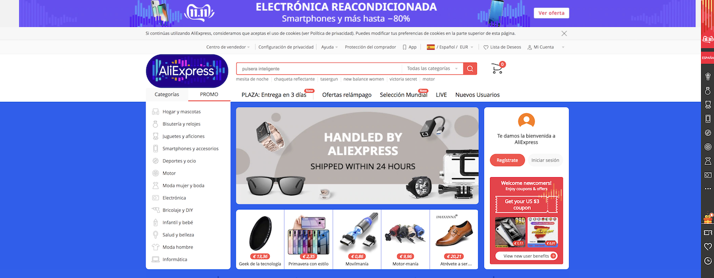 Web de Aliexpress
