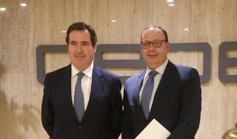 Antonio Garamendi (CEOE) y Marcos Basante (ASTIC)