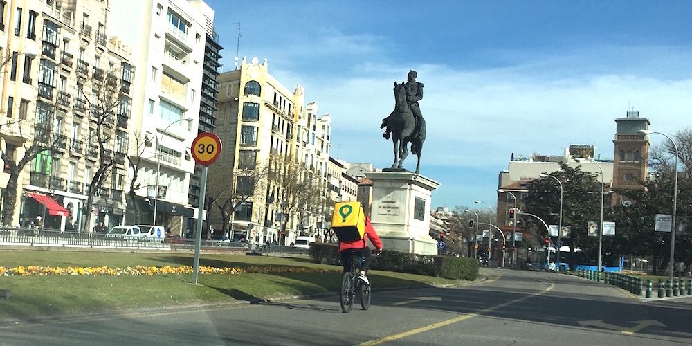 ciclista de Glovo en Madrid distribucion