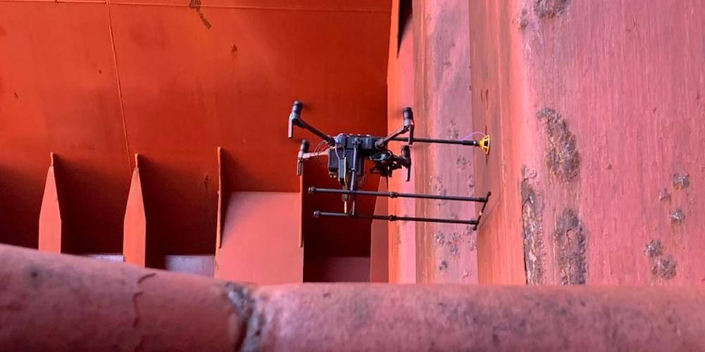 Reconocimiento periodo con drones en un buque por parte de Bureau Veritas