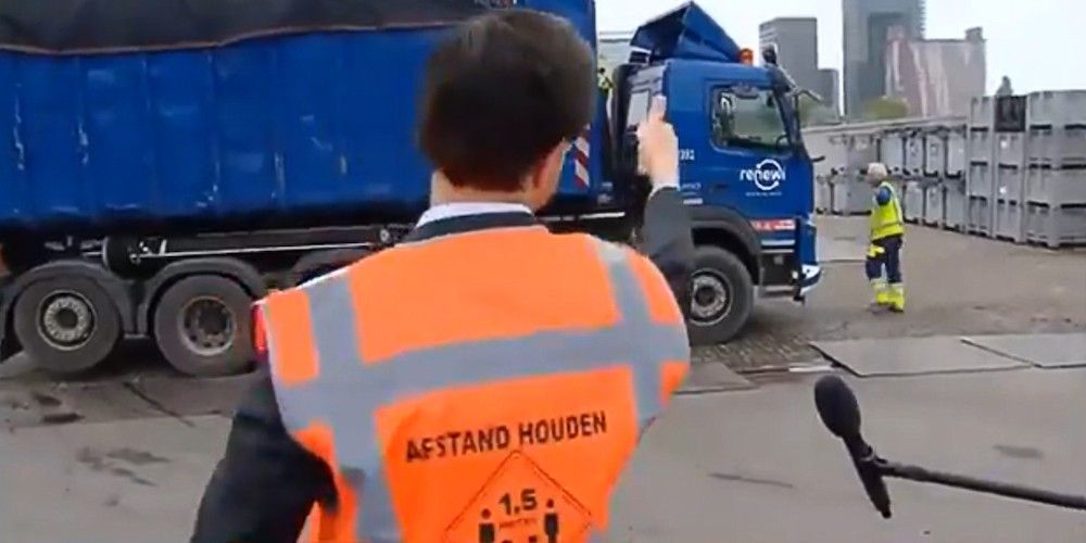 primer ministro holandes y camionero