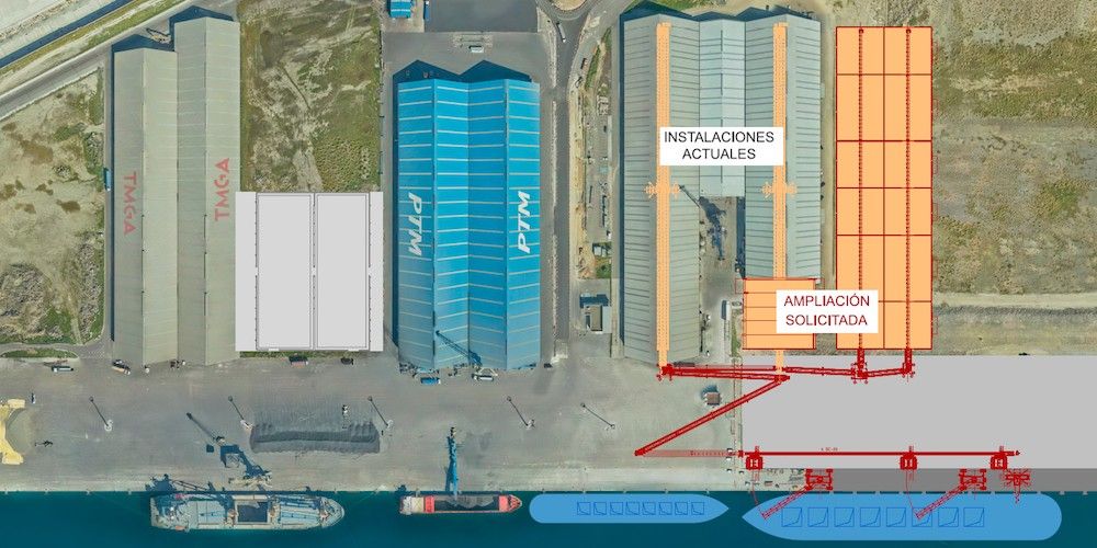 amliacion solicitada por Caligran en el puerto exterior de la coruna