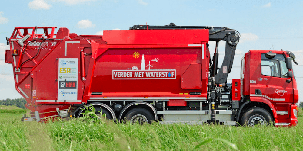 camion recolector de basura con pila combustible suecia