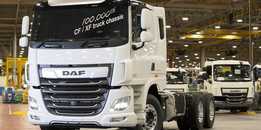 100,000th_DAF_CF_XF_truck_chassis_built_in_Leyland