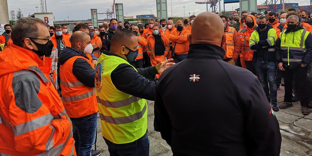 Coordinadora en la huelga de la estiba de Bilbao